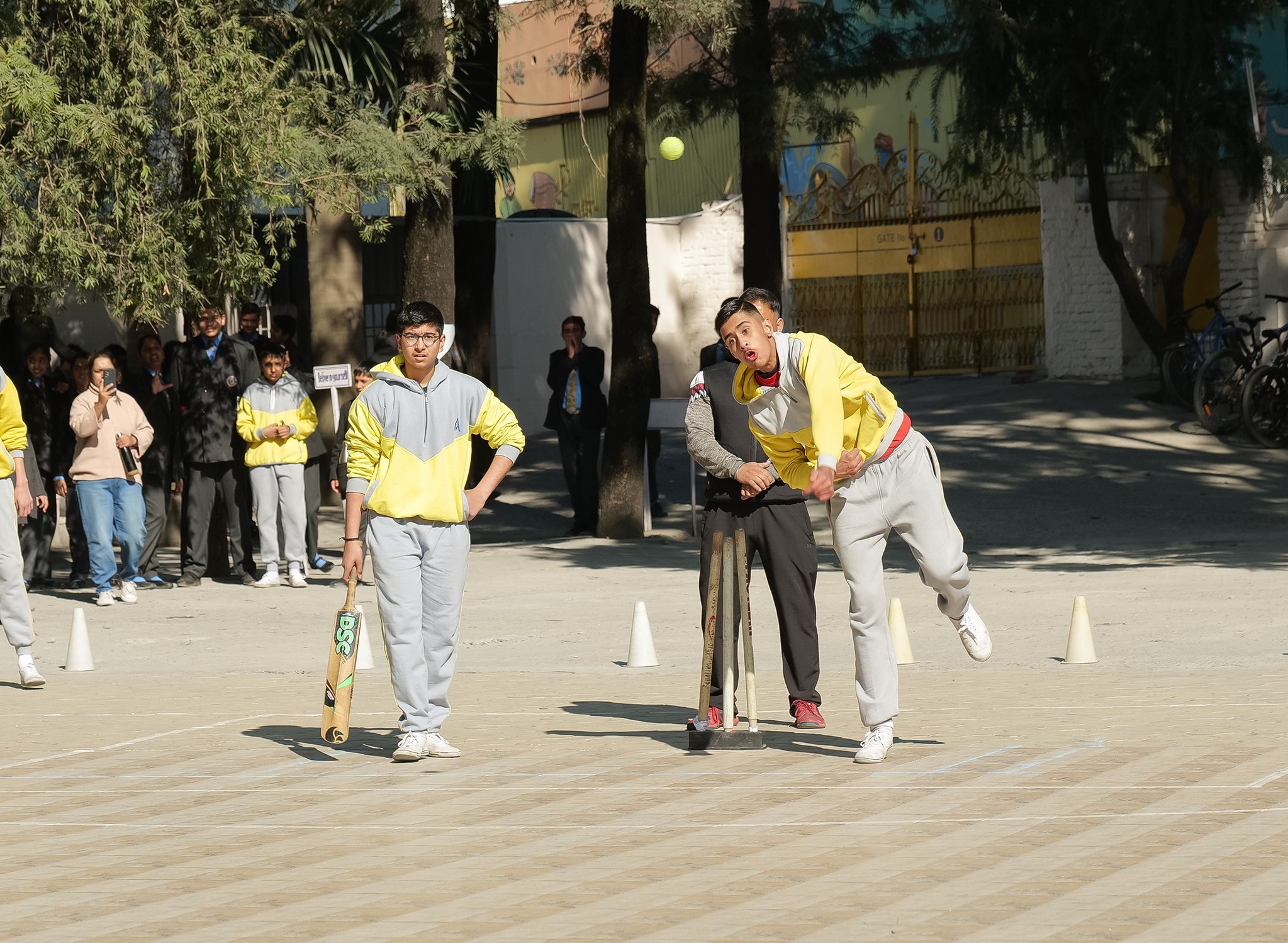 School Sports Facilities including Basketball, Soccer, and Cricket