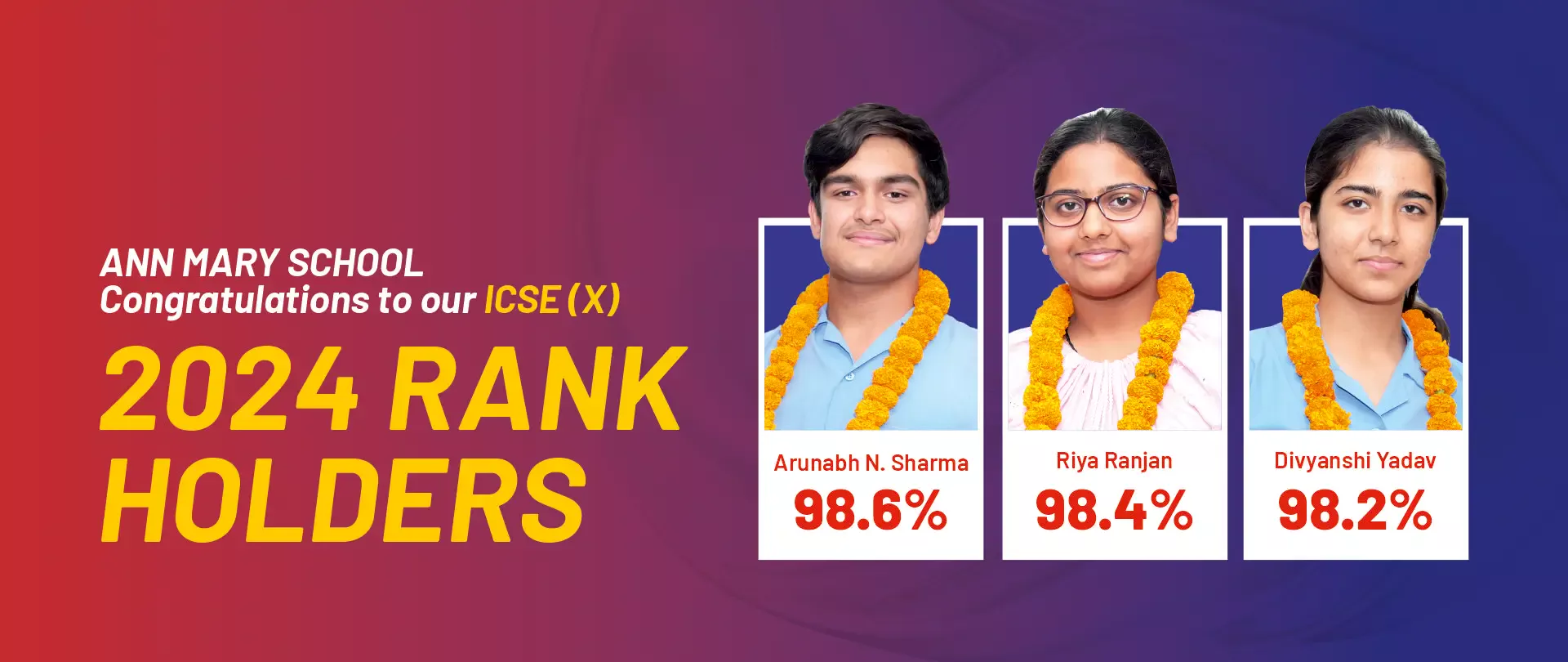 Ann Mary School ICSE (Class X) 2024 Rank Holders